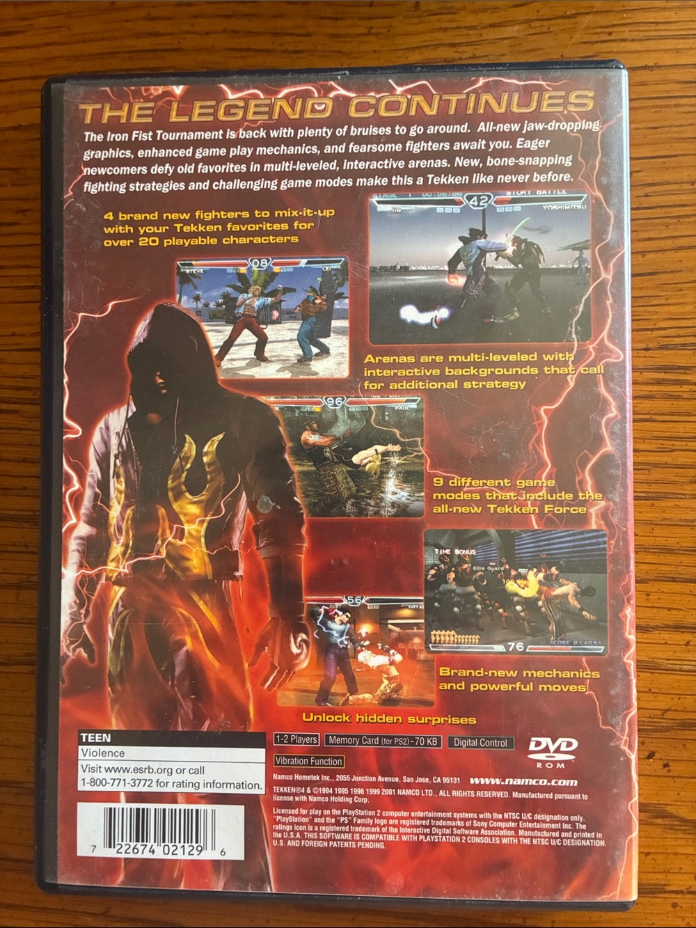 Namco Tekken 4 (PlayStation 2) - Blue Cover - Picture 2 of 4